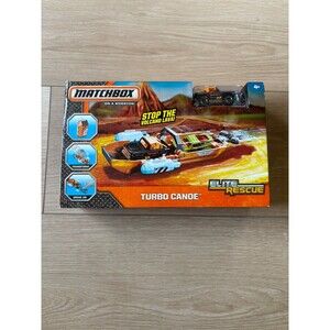 Matchbox Elite Rescue Turbo Canoe Vehicle Playset On A Mission Truck CDD84
